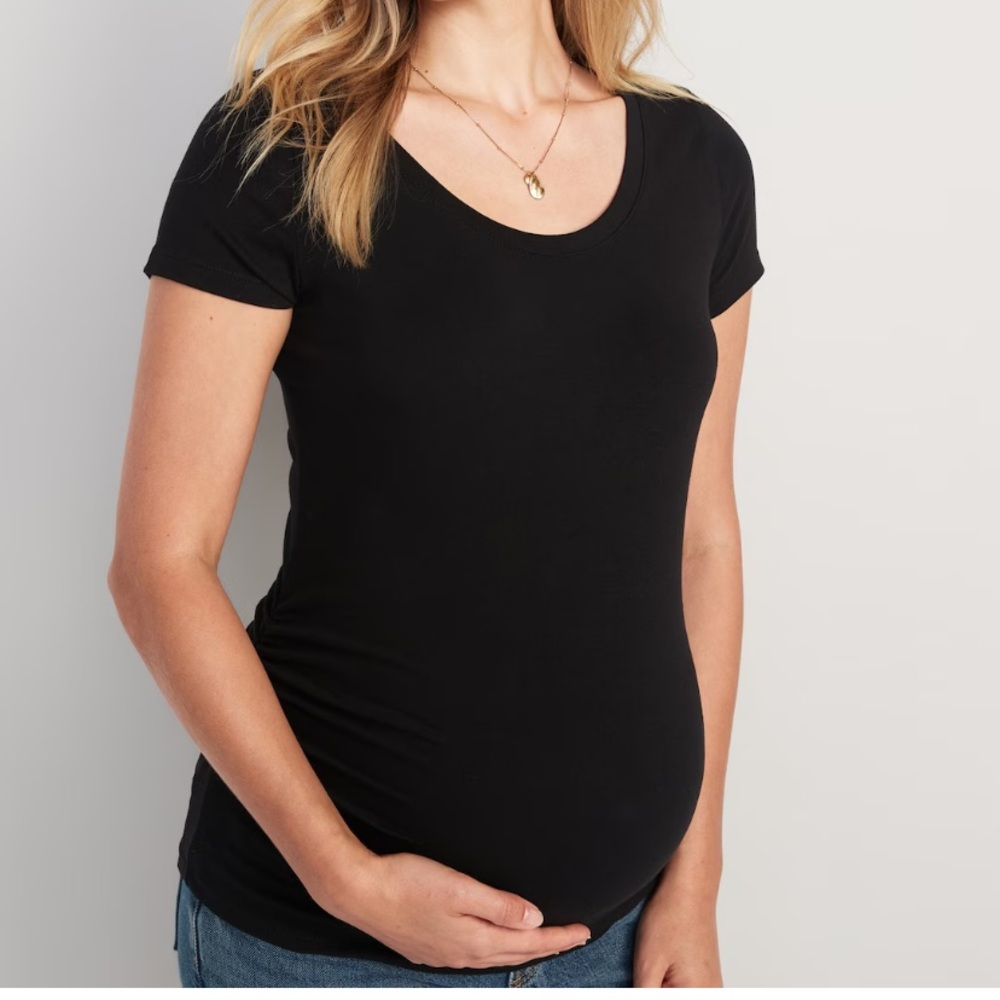THREE Old Navy Black Maternity shirts